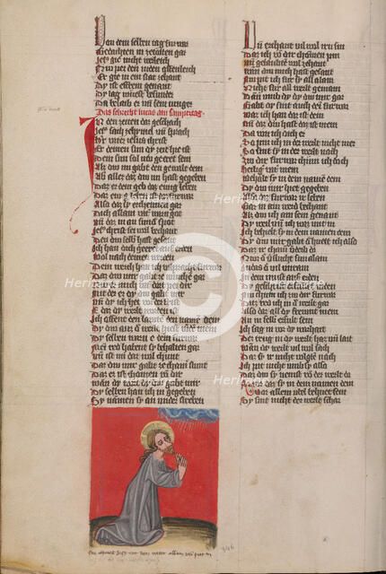 Christ Praying in the Desert; Weltchronik, about 1400-1410. Creator: Unknown.