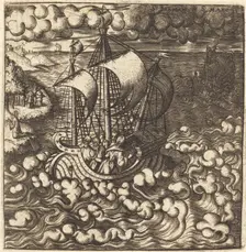 Christ Praying while His Disciples are in a Boat on a Windy Sea, probably c. 1576/1580. Creator: Leonard Gaultier