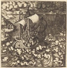 Christ Praying while His Disciples are in a Boat on a Windy Sea, probably c. 1576/1580. Creator: Leonard Gaultier