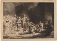 Christ Preaching (The Hundred Guilder Print), c. 1649. Creator: Rembrandt Harmensz van Rijn