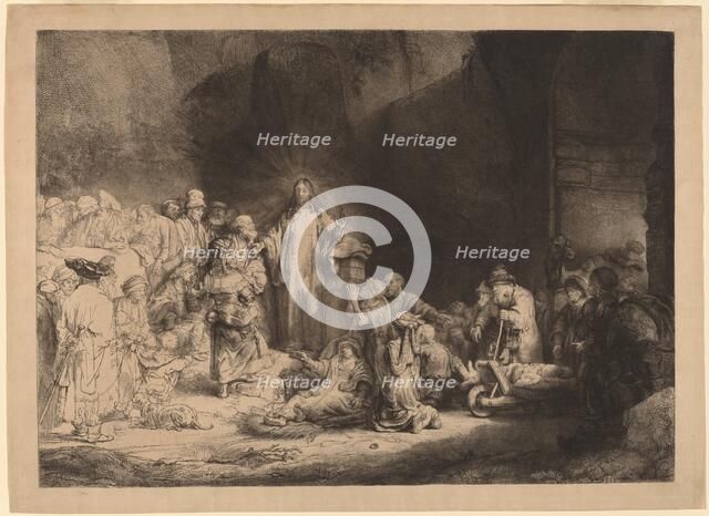 Christ Preaching (The Hundred Guilder Print), c. 1649. Creator: Rembrandt Harmensz van Rijn.