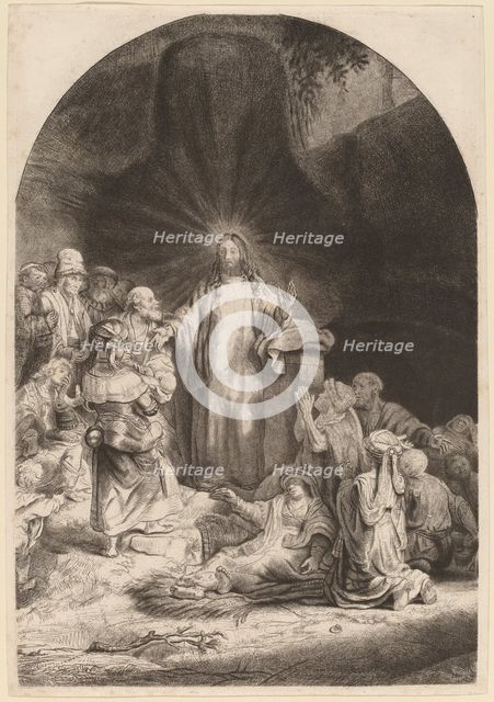 Christ Preaching and Healing (Fragment from the Hundred Guilder Print), c. 1649. Creator: Rembrandt Harmensz van Rijn.