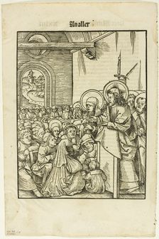 Christ Preaching, from Leben Jesu Christi, plate 19 from Woodcuts from Books of the..., 1937. Creator: Hans Wechtlin the Elder