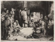 Christ Preaching (La Petite Tombe), c. 1657. Creator: Rembrandt van Rijn (Dutch, 1606-1669)