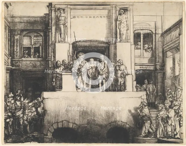 Christ Presented to the People: Oblong Plate, 1655. Creator: Rembrandt Harmensz van Rijn.