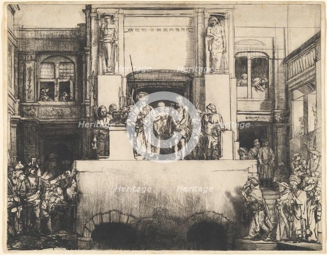Christ Presented to the People: Oblong Plate, 1655. Creator: Rembrandt Harmensz van Rijn.