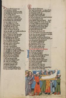 Christ Raising a Dead Man; Weltchronik, about 1400-1410. Creator: Unknown