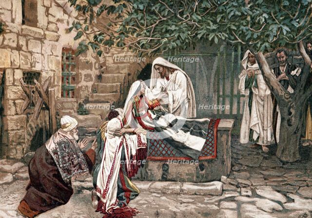 Christ raising the daughter of Jairus, Governor of the Synagogue, from the dead, 1897. Artist: James Tissot