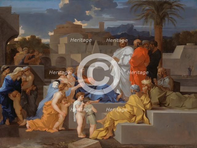 Christ Receiving the Children, c. 1655. Creator: Sébastien Bourdon.