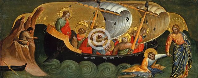 Christ Rescuing Peter from Drowning (Predella Panel), ca 1370. Creator: Veneziano, Lorenzo (active 1356-1372).