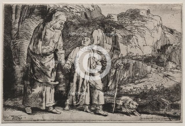 Christ Returning from the Temple with His Parents, 1654. Creator: Rembrandt van Rijn (Dutch, 1606-1669).