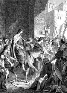 Christ riding into Jerusalem on an ass, c1860