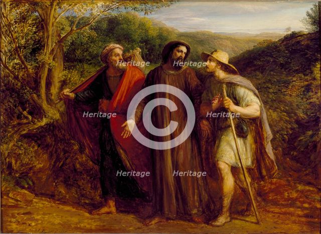 Christ's Appearance to the Two Disciples journeying to Emmaus, 1835. Creator: John Linnell the Elder.