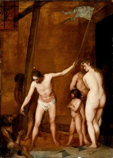 Christ's descent Christ into limbo, c.1655. Creator: Alonso Cano