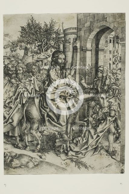 Christ's Entry into Jerusalem, c. 1500. Creator: Master of the Strache Altar.