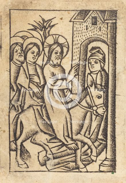 Christ's Entry into Jerusalem [left], c. 1450/1460. Creator: Master of St. Erasmus.