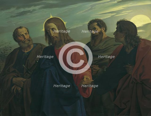 Christ's farewell to his disciples (go to Gethsemane), 1839. Creator: Joseph von Fuhrich.