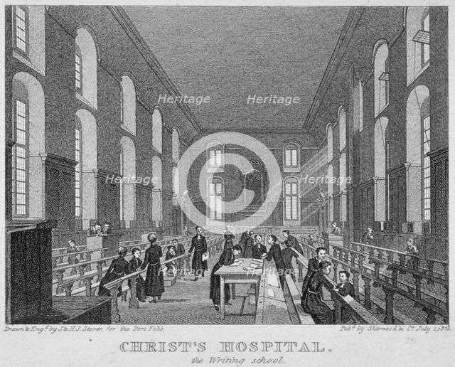 Christ's Hospital, City of London, 1823. Artist: James Sargant Storer