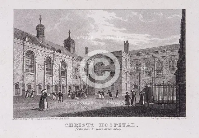 Christ's Hospital, London, 1823. Artist: James Sargant Storer