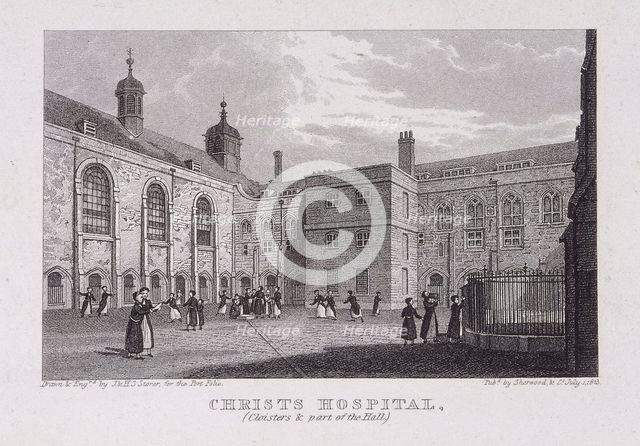 Christ's Hospital, London, 1823. Artist: James Sargant Storer