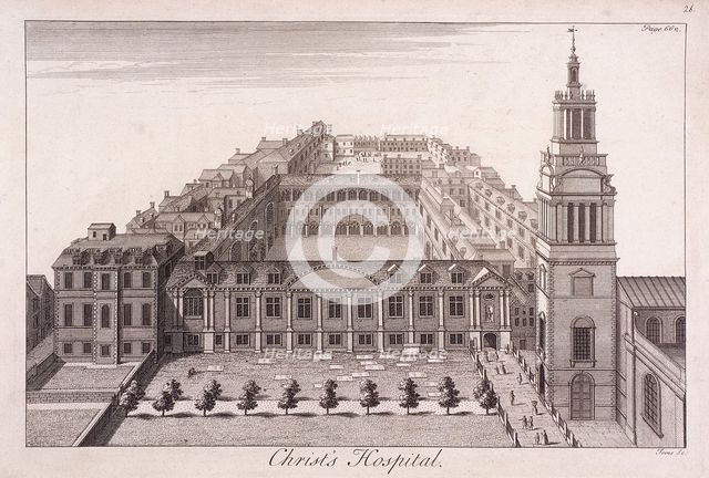 Christ's Hospital, London, c1740. Artist: William Henry Toms
