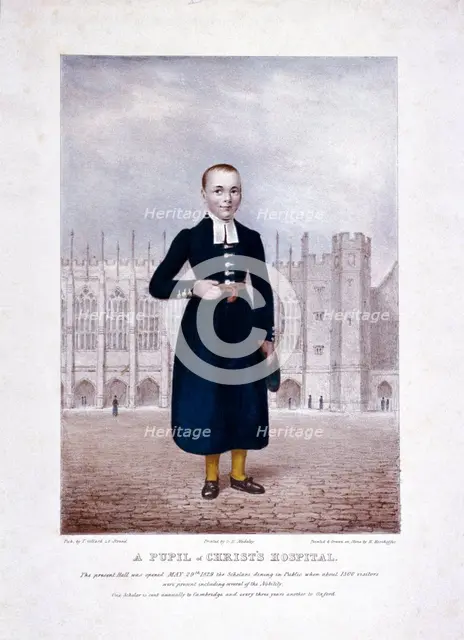 Christ's Hospital pupil, London, 1829.  Artist: Henry Kirchhoffer
