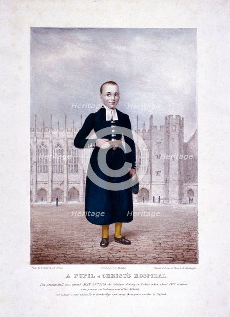 Christ's Hospital pupil, London, 1829.  Artist: Henry Kirchhoffer