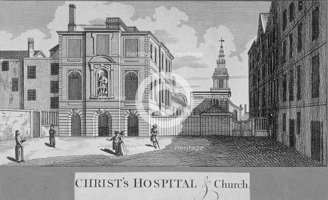 Christ's Hospital with Christ Church in the background, City of London, 1750. Artist: Taylor