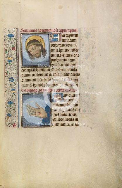 Christ's Head: Christ's Right Hand with Wound; Arenberg Hours, early 1460s. Creator: Willem Vrelant.