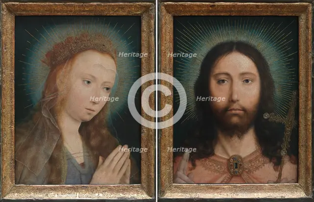 Christ Salvator Mundi and Mary at Prayer, 1505. Creator: Quentin Metsys I.