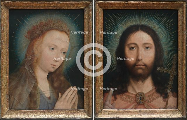 Christ Salvator Mundi and Mary at Prayer, 1505. Creator: Quentin Metsys I.