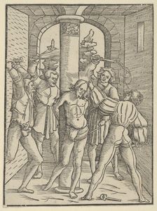 Christ Scourged, from The Doctrine, Life, and Passion of Jesus Christ, 1537. Creator: Hans Schäufelein the Elder