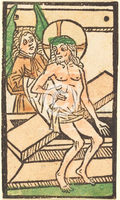 Christ Sitting on His Tomb with One Angel, c. 1470/1480. Creator: Unknown.