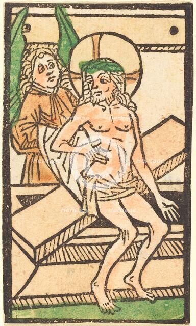 Christ Sitting on His Tomb with One Angel, c. 1470/1480. Creator: Unknown.