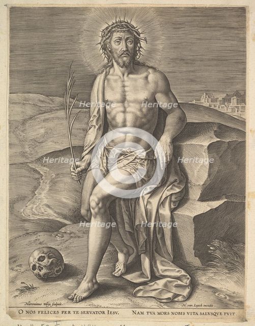 Christ Sitting on the Cold Stone, before ca. 1586. Creator: Hieronymous Wierix.
