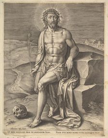 Christ Sitting on the Cold Stone, before ca. 1586. Creator: Hieronymous Wierix