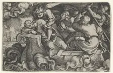 Christ Sleeping During the Storm on Lake Tiberias, from The Story of Christ, 1534-35. Creator: Georg Pencz