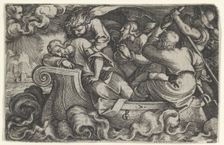 Christ Sleeping During the Storm on Lake Tiberias, from The Story of Christ, 1534-35. Creator: Georg Pencz