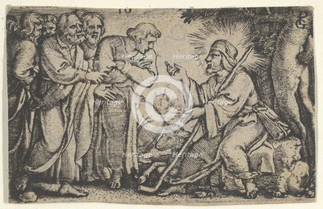 Christ Speaking to the Disciples, from The Story of Christ, 1534-35. Creator: Georg Pencz.
