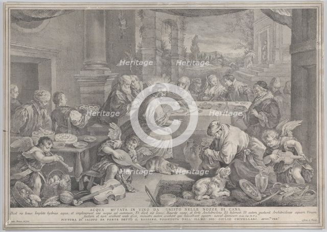 Christ turning turning water into wine at the wedding at Cana, 1743-63. Creator: Pietro Monaco.