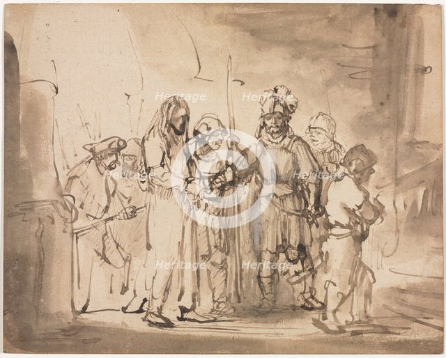 Christ Taken Before Caiaphas, c. 1641-1642. Creator: Rembrandt van Rijn (Dutch, 1606-1669).