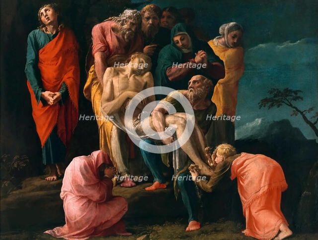 Christ Taken to the Tomb, c. 1527. Creator: Caravaggio, Polidoro da (ca 1499-1543).