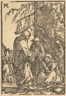 Christ Taking Leave of His Mother, from The Fall and Salvation of Mankind Through the ..., ca. 1513. Creator: Albrecht Altdorfer