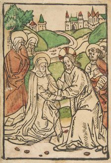 Christ Taking Leave of His Mother (Schr. 639), 15th century., 15th century. Creator: Anon