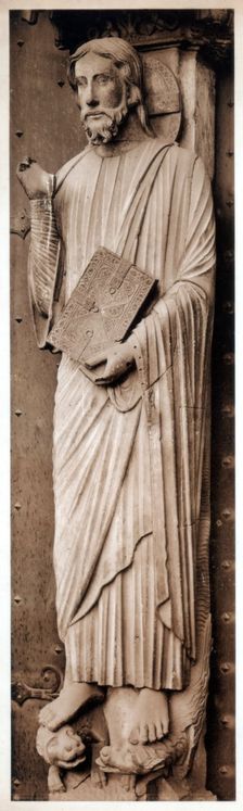 Christ teaching, Cathedral of Chartres, France, 13th century