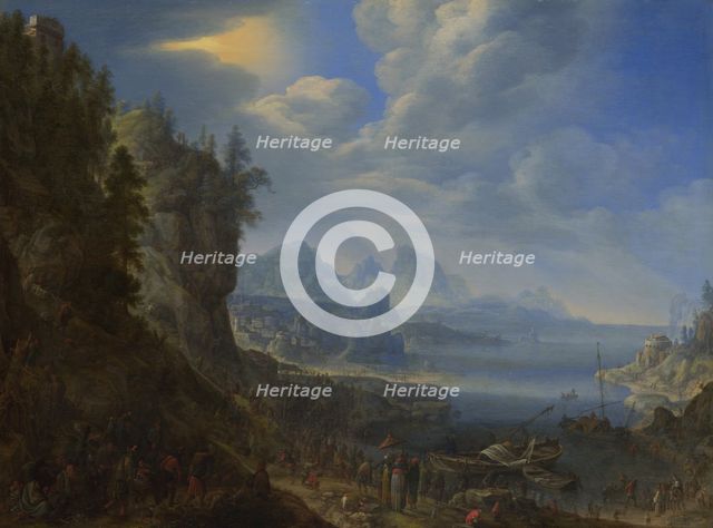 Christ teaching from Saint Peter's Boat on the Lake of Gennesaret, 1667. Artist: Saftleven, Herman (1609-1685)