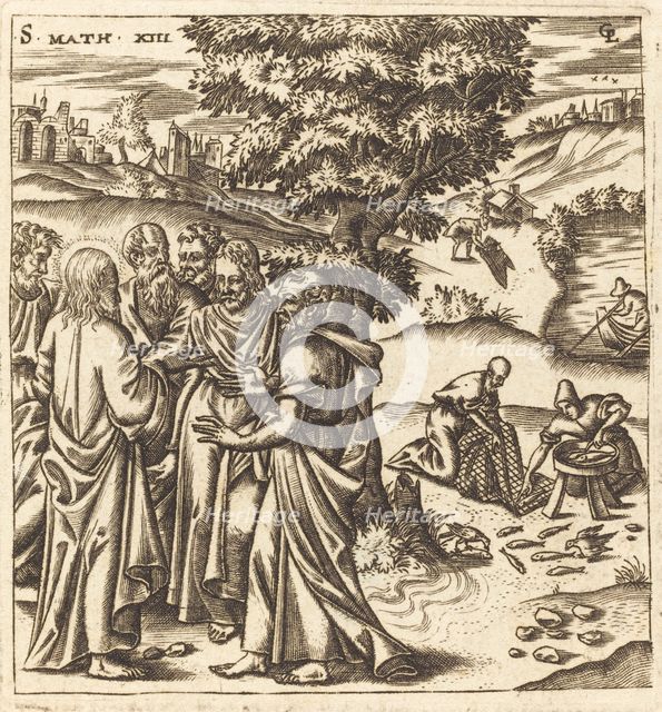 Christ Telling His Disciples of the Parable of the Dragnet, probably c. 1576/1580. Creator: Leonard Gaultier.