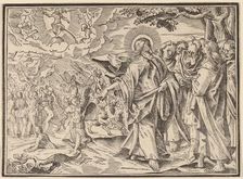 Christ Tells His Disciples of the Last Judgment, published 1630. Creator: Christoph Maurer