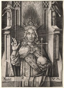 Christ the Redeemer (Salvator Mundi), c. 1490-1500. Creator: Israhel van Meckenem (German, c. 1440-1503)