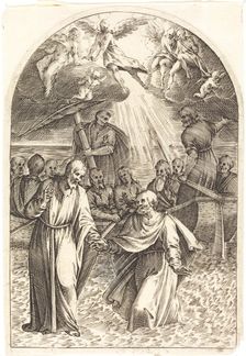 Christ Walking on the Water [second plate], 1608/1611. Creator: Jacques Callot
